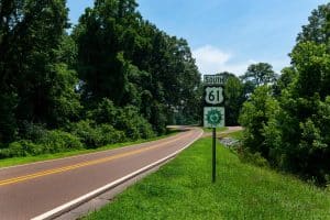 A Great River Road Sign along the US Route 61